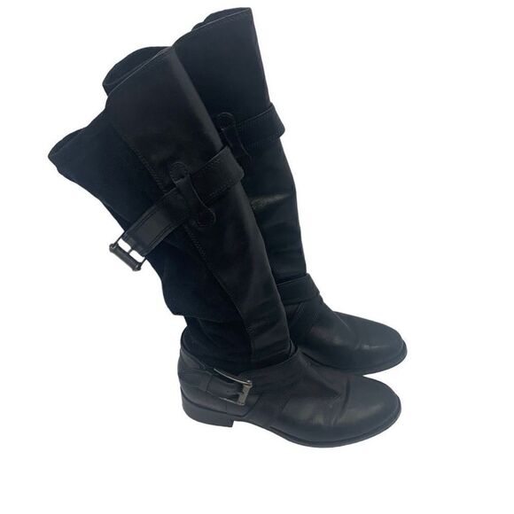 Cole Haan Whitley Black Suede Leather Boots Size 6.5 - Picture 2 of 7